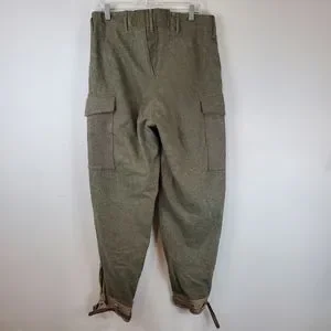 Pantalon Militaire Vintage Suédois WWII - Taille 30x30 - Laine Vert - Cargo